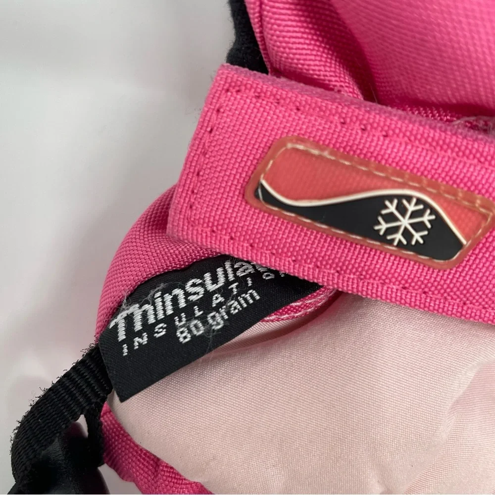 Thinsulate 80 gram Girls Winter Gloves Pink Insulated Ski Snow Size L (11-16)